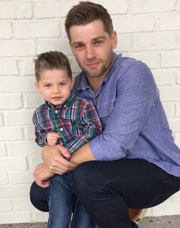 Gabriel James Vogel with his father, Mike Vogel.
